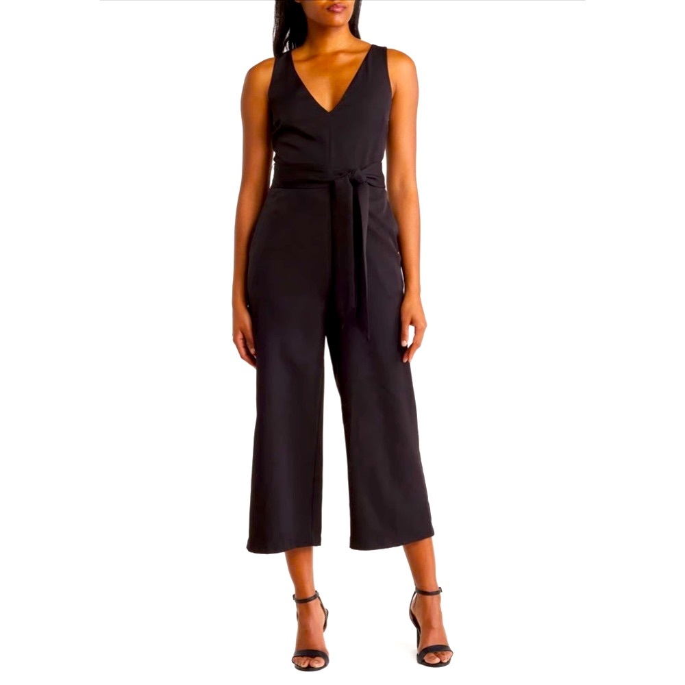 Sam Edelman Tie Waist Crop Wide Leg Jumpsuit
